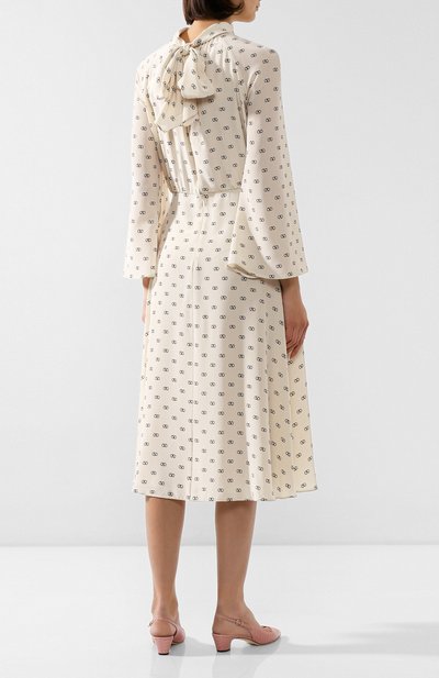Шелковое платье VALENTINO белого цвета по цене 399500 руб., арт. SB3VAN304NJ, фото 4 Шелковое платье VALENTINO, арт. SB3VAN304NJ, фото 4