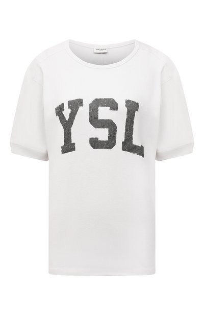 Женская хлопковая футболка SAINT LAURENT, арт. 672370/Y36JG