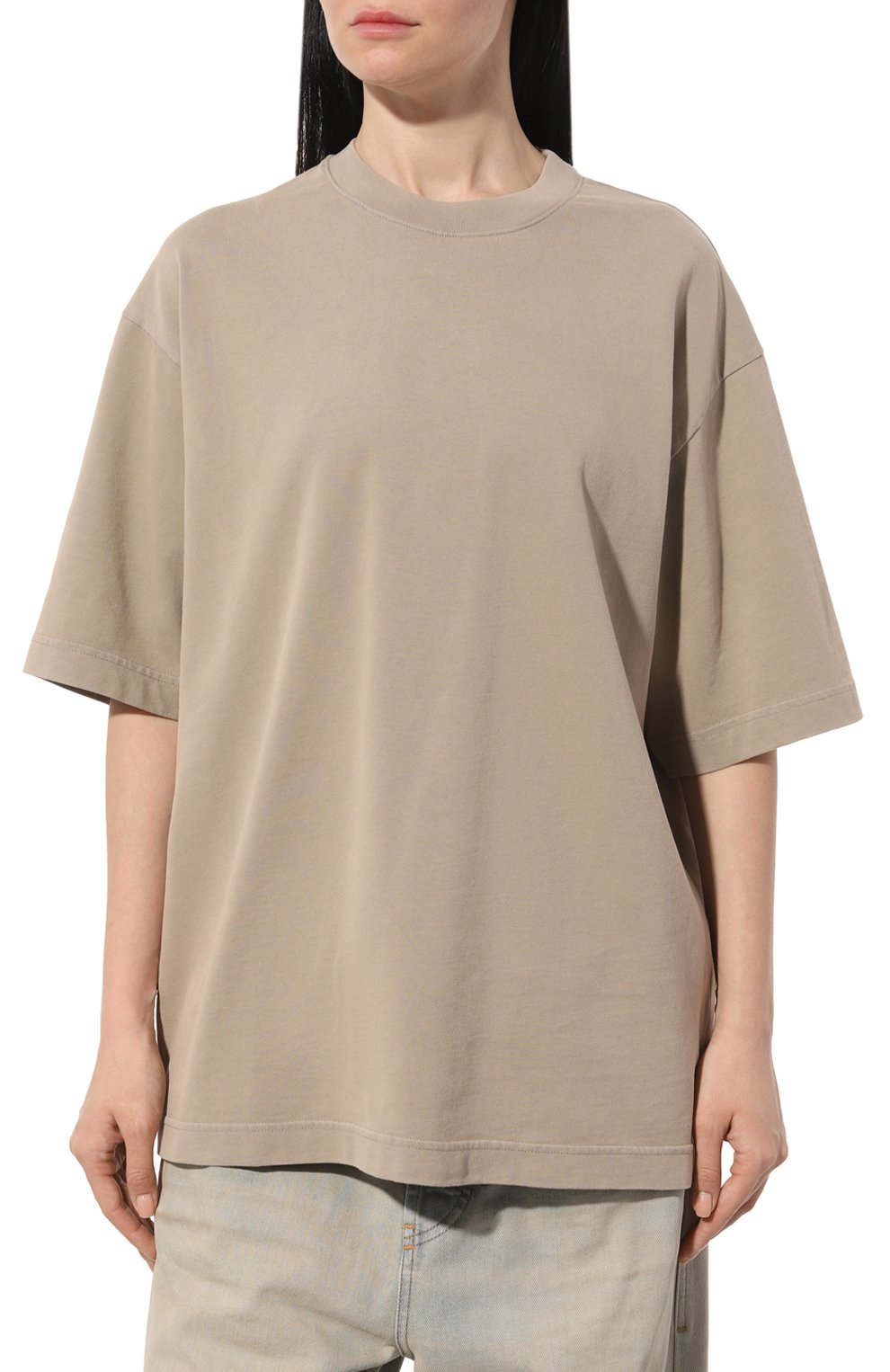 Хлопковая футболка ACNE STUDIOS бежевого цвета по цене 38550 руб., арт. FN-UX-TSHI000018, фото 3 Хлопковая футболка ACNE STUDIOS, арт. FN-UX-TSHI000018, фото 3