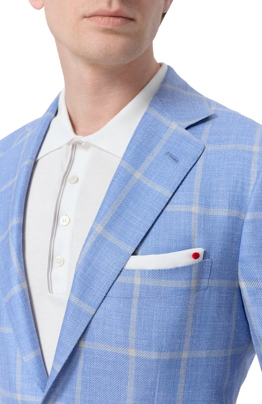 Пиджак из кашемира и шелка Kiton UG81K0639G Голубой  UG81K0639G Фото 5