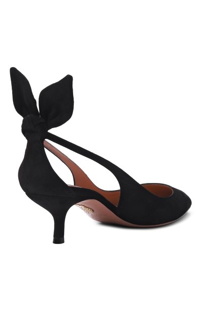 Замшевые туфли bow tie 50 AQUAZZURA черного цвета по цене 94450 руб., арт. DENMIDP2-SUE-000, фото 5 Замшевые туфли bow tie 50 AQUAZZURA, арт. DENMIDP2-SUE-000, фото 5