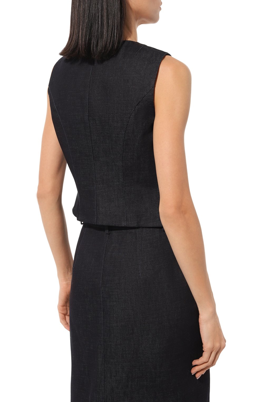 Джинсовый жилет NOBLE&BRULEE темно-синего цвета по цене 45000 руб., арт. NB42/8009027/042, фото 4 Джинсовый жилет NOBLE&BRULEE, арт. NB42/8009027/042, фото 4