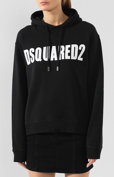 Хлопковое худи DSQUARED2 черного цвета по цене 48100 руб., арт. S72GU0206/S25030, фото 3 Хлопковое худи DSQUARED2, арт. S72GU0206/S25030, фото 3