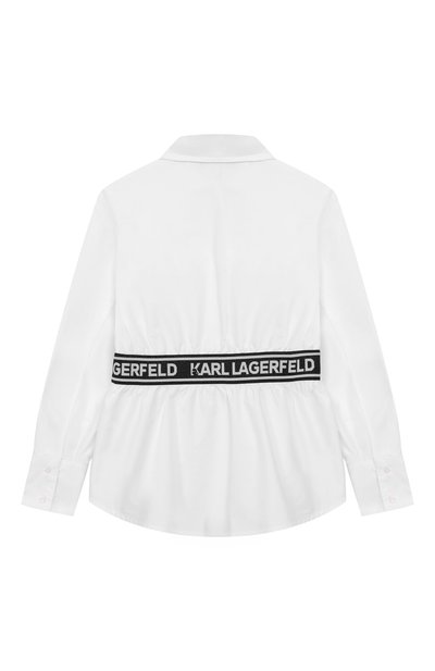 Хлопковая рубашка KARL LAGERFELD KIDS белого цвета по цене 14600 руб., арт. Z30587, фото 2 Хлопковая рубашка KARL LAGERFELD KIDS, арт. Z30587, фото 2