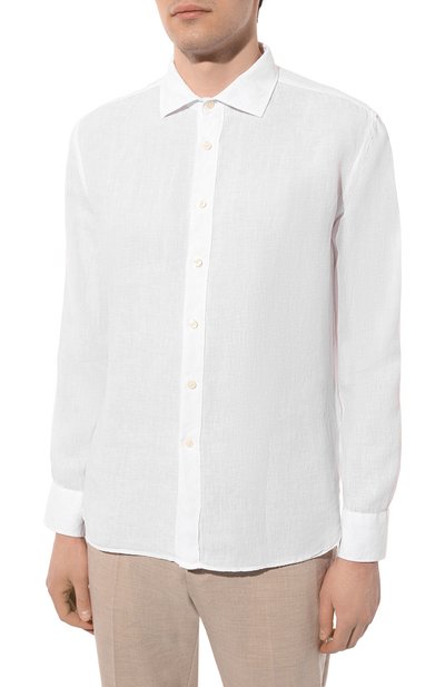 Льняная рубашка 120% LINO белого цвета по цене 25050 руб., арт. 31ALIM1311/0000115/000, фото 3 Льняная рубашка 120% LINO, арт. 31ALIM1311/0000115/000, фото 3