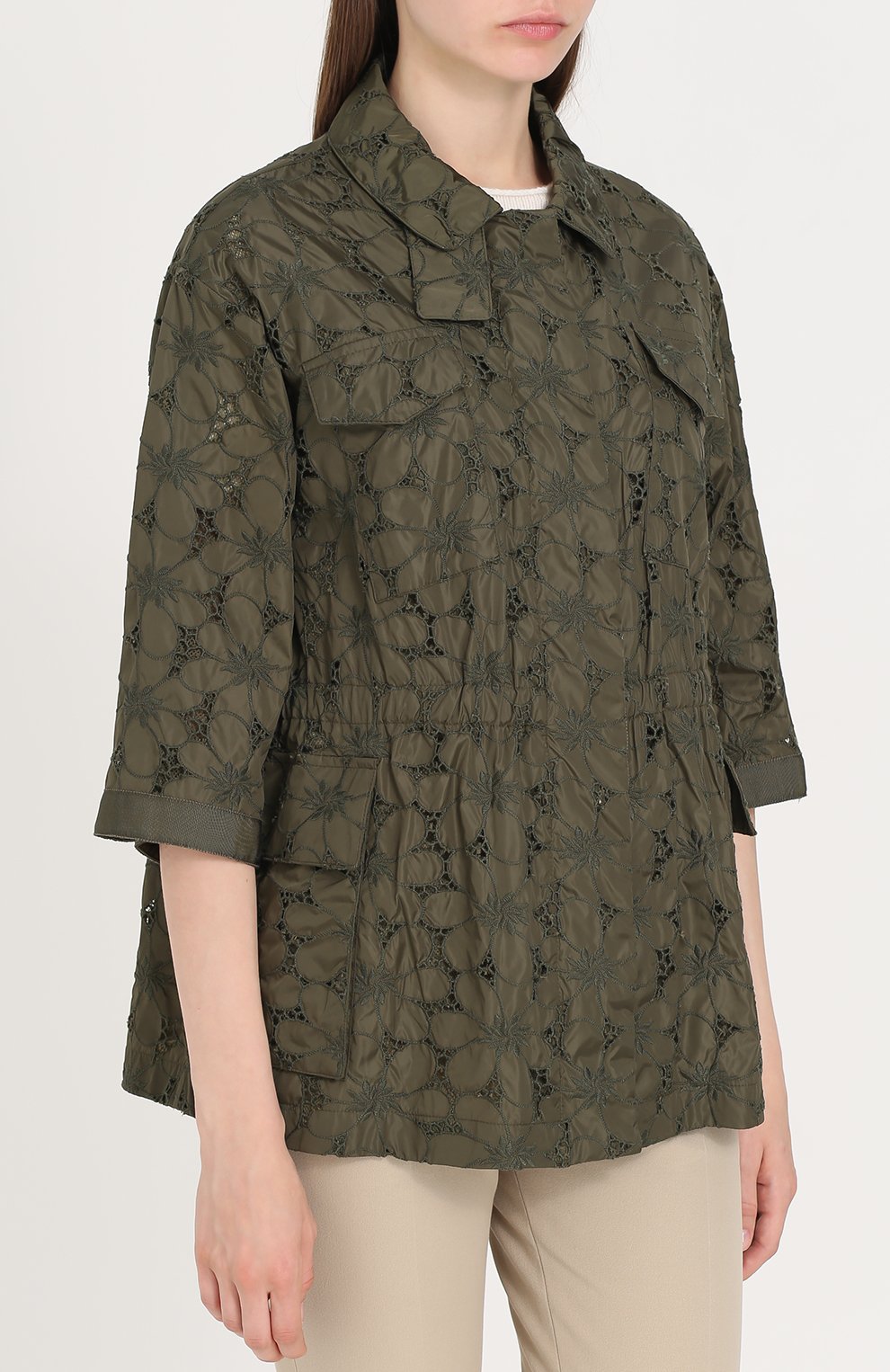 Кружевная куртка свободного кроя с укороченным рукавом MONCLER, арт. C1-093-46167-05-5398C, фото 3