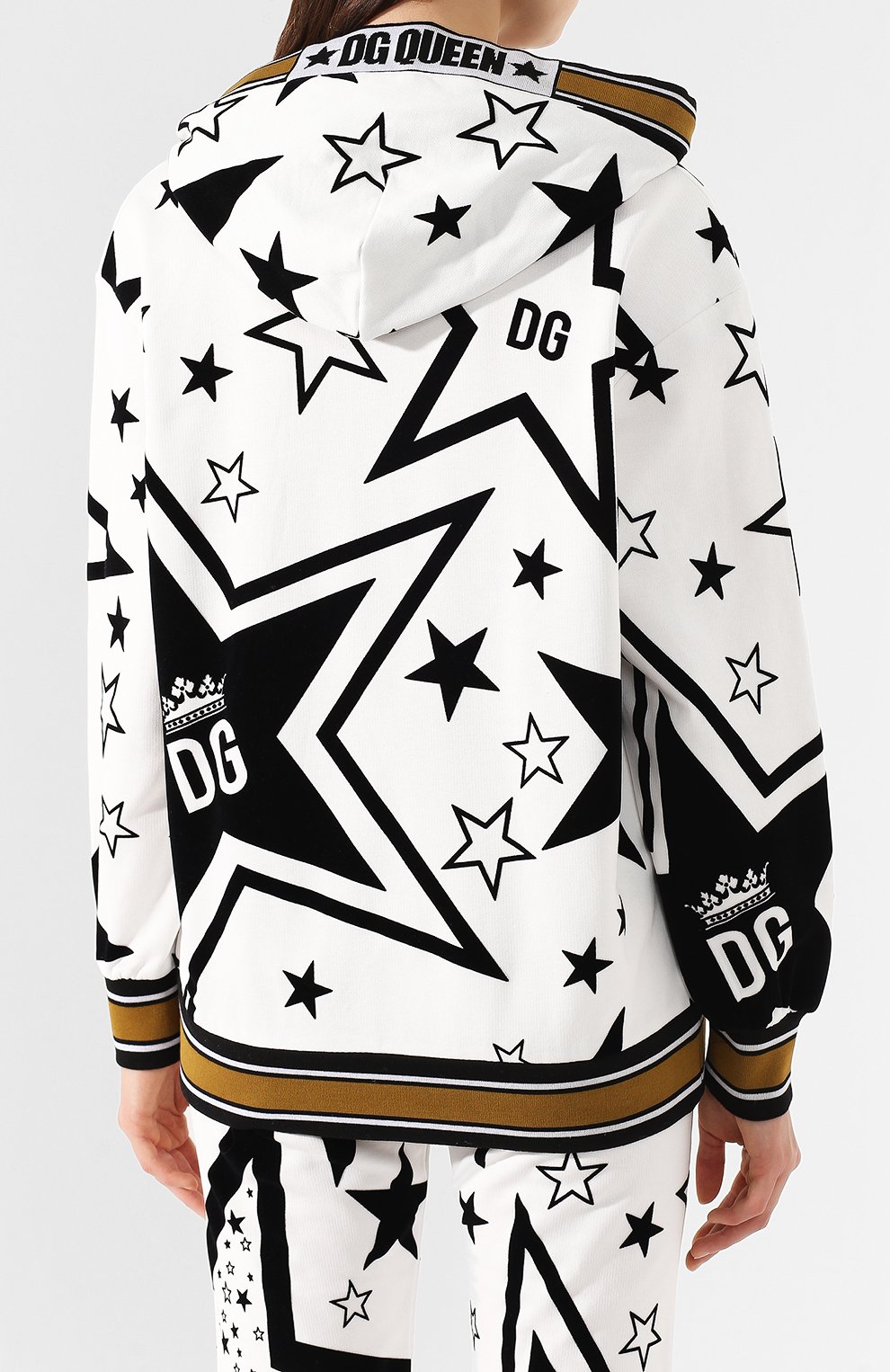 Хлопковое худи DOLCE & GABBANA черно-белого цвета по цене 117000 руб., арт. F9G69T/G7UAL, фото 4 Хлопковое худи DOLCE & GABBANA, арт. F9G69T/G7UAL, фото 4