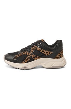 Женские комбинированные кроссовки leo MICHAEL MICHAEL KORS черного цвета, а�рт. 43R5LEFS1H | Фото 4 (Материал внешний: Текстиль, Натуральная кожа; Драгоценные камни: Проставлено; Материал сплава: Проставлено; Подошва: Платформа; Материал внутренний: Текстиль; Материал утеплителя: Без утеплителя; Кросс-КТ: Низкие; Стили: Кэжуэл)