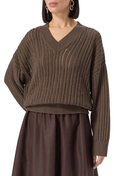 Хлопковый свитер BRUNELLO CUCINELLI, арт. MSB581812, фото 3