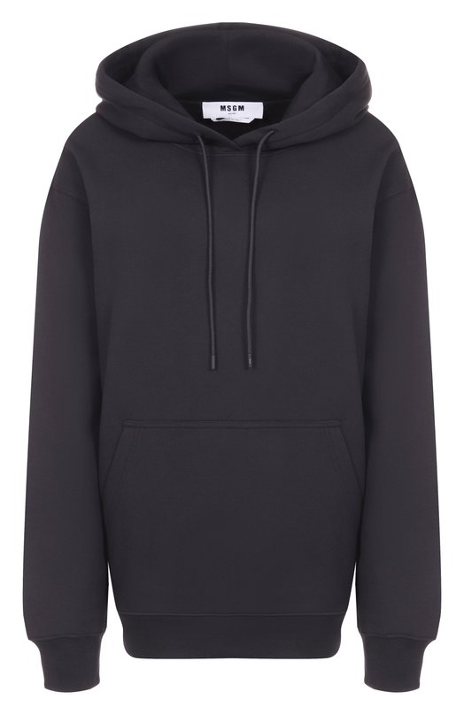 Хлопковое худи MSGM 2000MDM535/300001 Чёрный 2000MDM535/300001