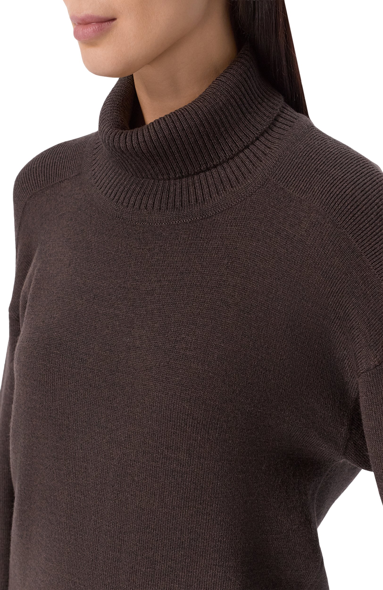 Шерстяной свитер YUZEFI, арт. AREN-DRAPE BACK FUNNEL NECK JUMPER, фото 5