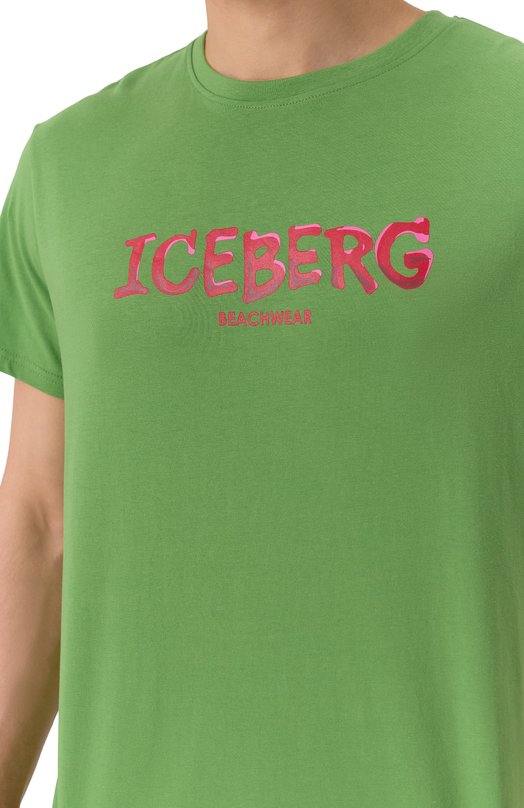 Хлопковая футболка Iceberg ICE25MTS01 Зелёный  ICE25MTS01 Фото 5