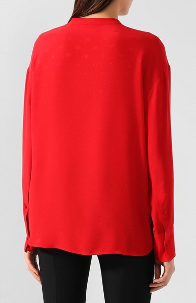 Шелковая блузка VALENTINO красного цвета по цене 133500 руб., арт. SB3AE01U4N6, фото 4 Шелковая блузка VALENTINO, арт. SB3AE01U4N6, фото 4