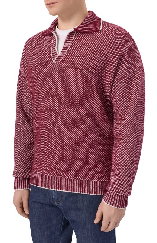 Шерстяной свитер Kiton UMM065502 Бордовый  UMM065502 Фото 3