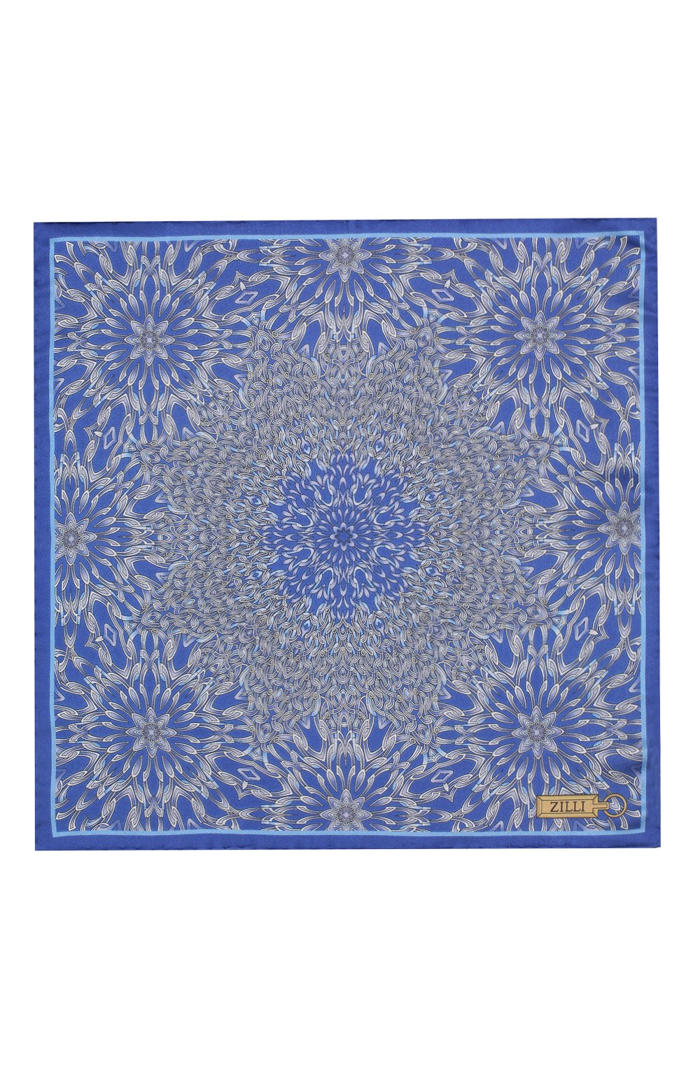 Шелковый платок ZILLI синего цвета по цене 8995 руб., арт. 50700/HANDKERCHIEFS, фото 3 Шелковый платок ZILLI, арт. 50700/HANDKERCHIEFS, фото 3