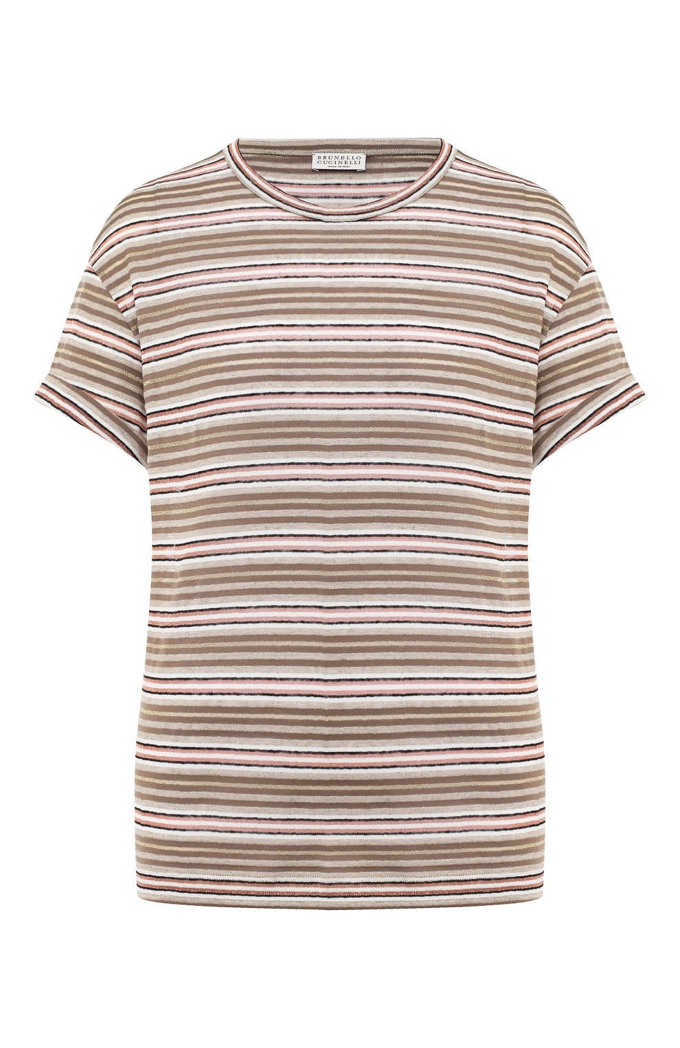 Футболка из смеси хлопка и льна BRUNELLO CUCINELLI, арт. MH935BY310, фото 1