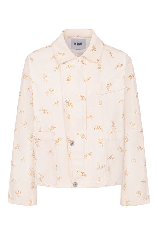 Хлопковая куртка MSGM 4041MDH231L/267277 Кремовый 4041MDH231L/267277
