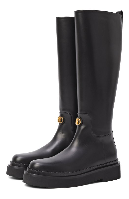 Кожаные сапоги Vlogo Valentino 7W2S0MP2/BEK Чёрный 7W2S0MP2/BEK