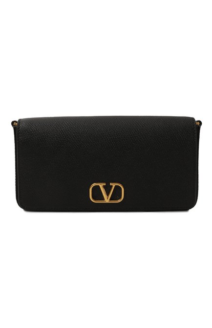 Женская сумка vlogo signature mini VALENTINO черного цвета, арт. 5W2P0Y63/SNP | Фото 1 (Драгоценные камни: Проставлено; Размер: mini; Материал сплава: Проставлено; Материал: Натуральная кожа; Ремень/цепочка: На ремешке)