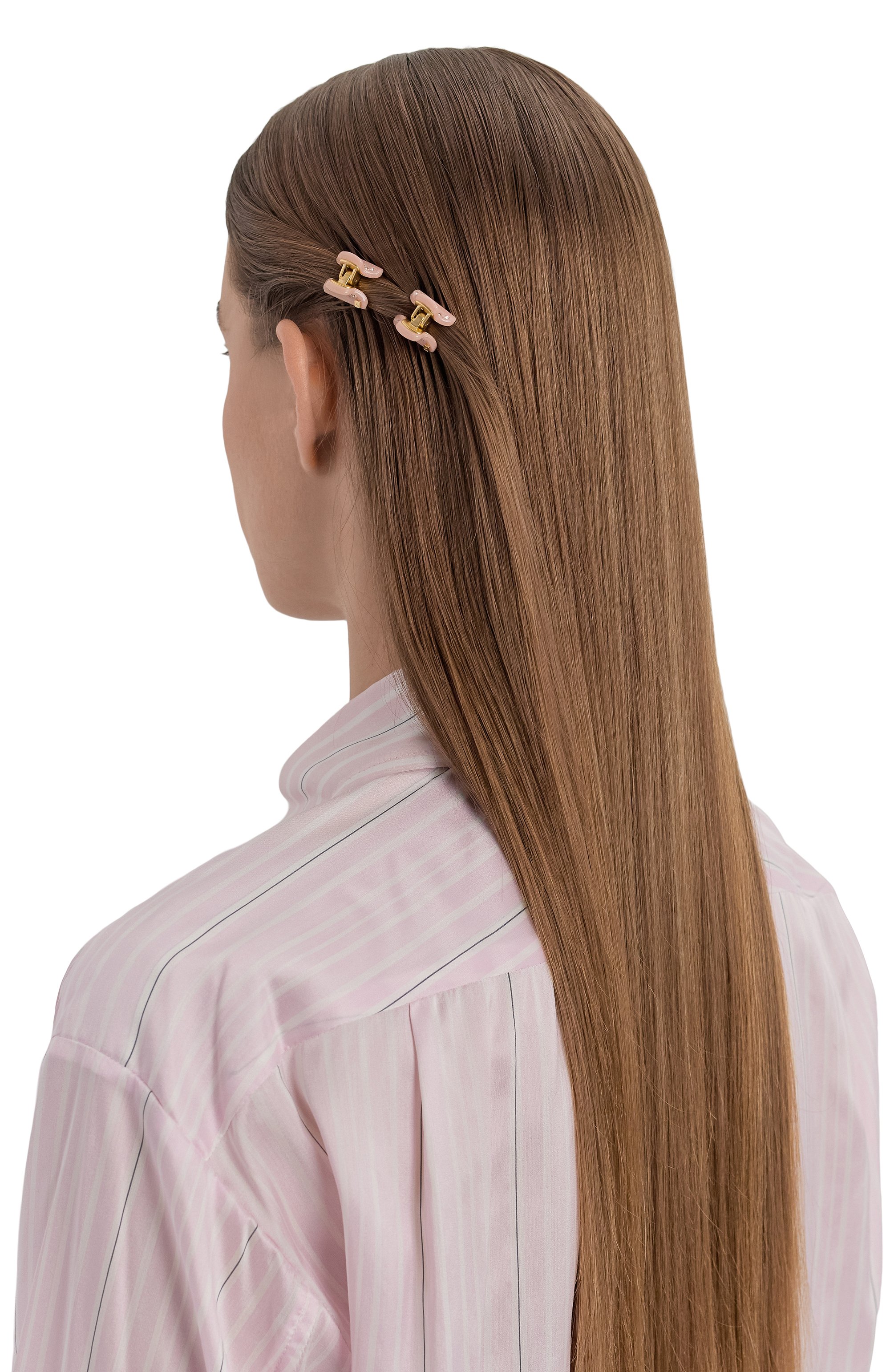 Комплект из двух заколок для волос ALEXANDRE DE PARIS розового цвета по цене 10200 руб., арт. ICCXS-14338-03A22 OQ, фото 2 Комплект из двух заколок для волос ALEXANDRE DE PARIS, арт. ICCXS-14338-03A22 OQ, фото 2