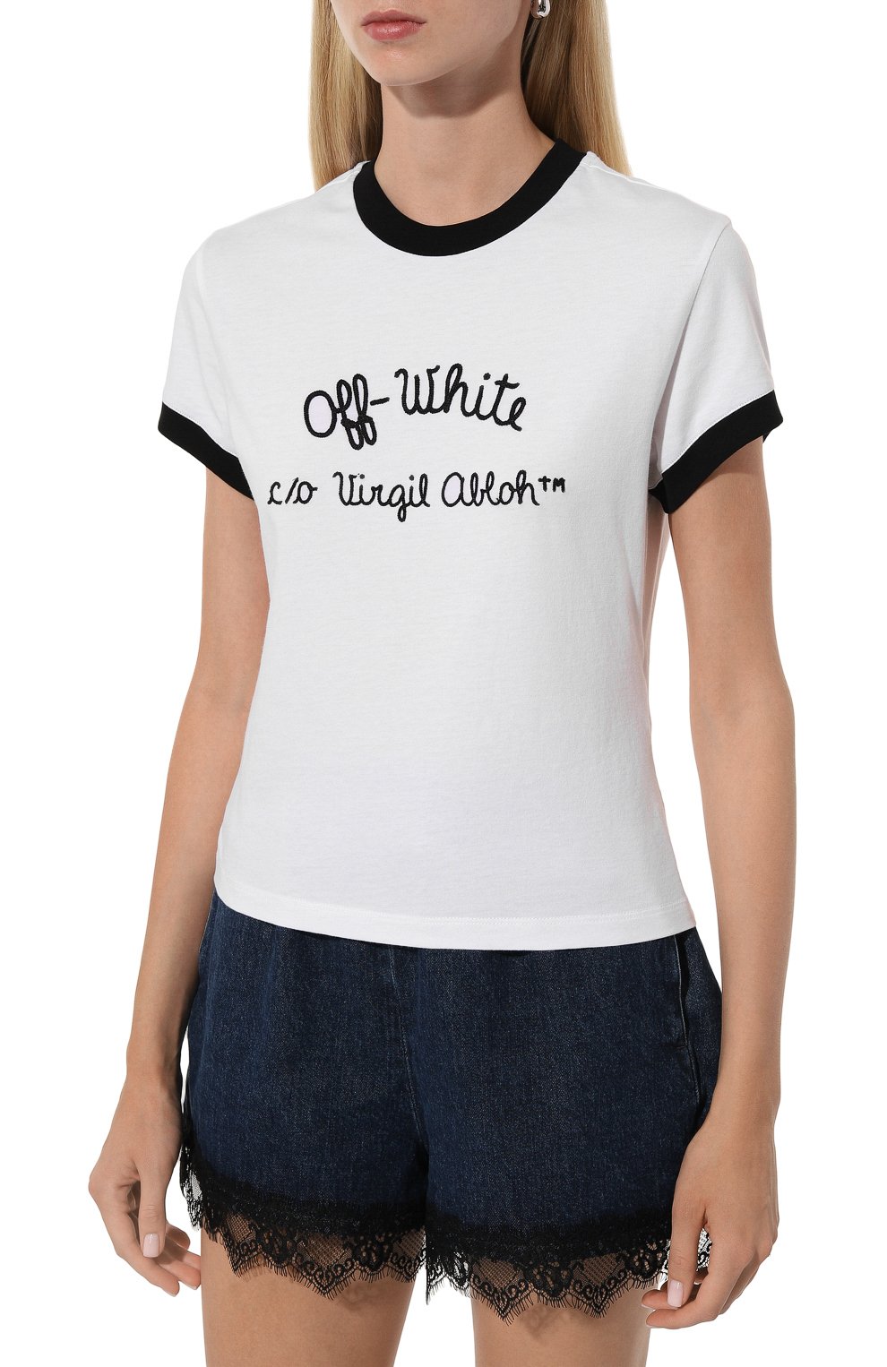 Хлопковая футболка OFF-WHITE, арт. 0WAA112F24JER001, фото 3