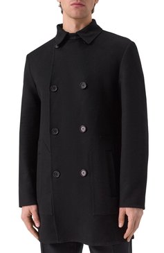 Мужской кашемировое пальто MVST черного цвета, арт. TXEKB-ES4365-1/LC1598 | Фото 3 (Длина (верхняя одежда): До середины бедра; Материал внешний: Кашемир, Шерсть; Рукава: Длинные; Мужское Кросс-КТ: пальто-верхняя одежда; Стили: Кэжуэл; 1-2-бортные: Двубортные)