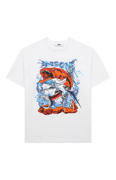 Хлопковая футболка MSGM KIDS, арт. MS029530, фото 1