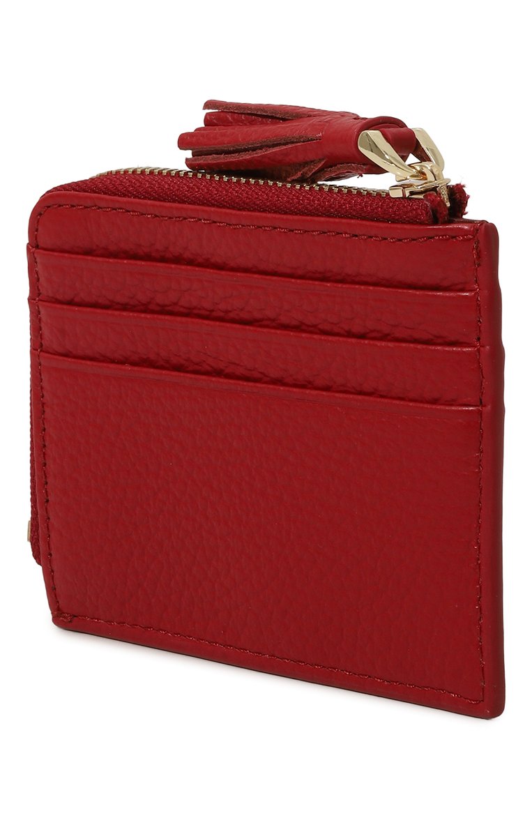 Женский кожаный футляр для кредитных карт tassel COCCINELLE красного цвета, арт. E2MU0128901 | Фото 2 (Нос: Не проставлено; Материал: Натуральная кожа)