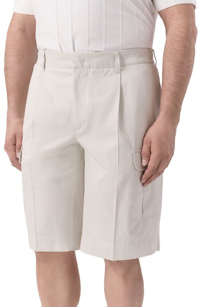 Хлопковые шорты CORTIGIANI светло-серого цвета по цене 94150 руб., арт. 2A3663, фото 3 Хлопковые шорты CORTIGIANI, арт. 2A3663, фото 3