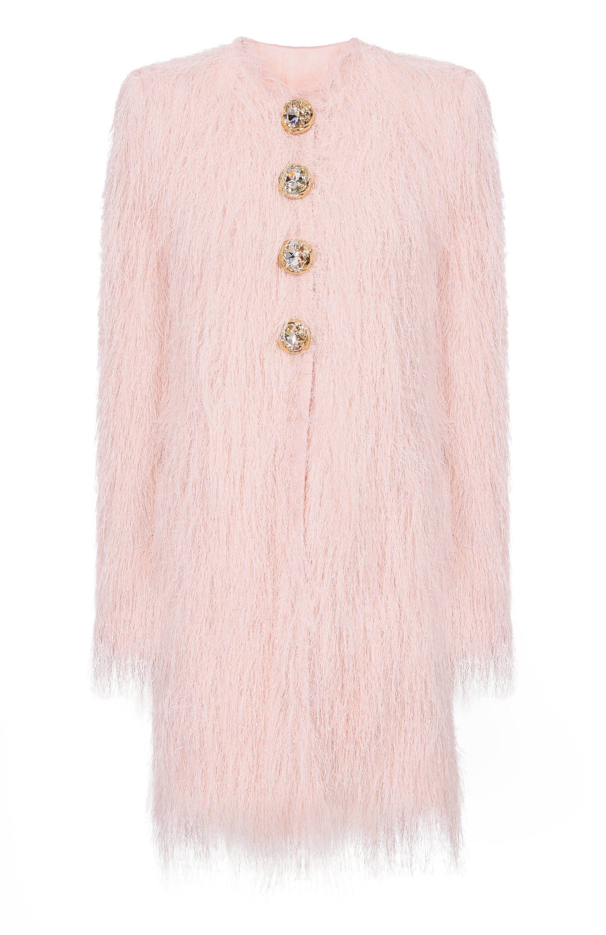 Пальто BALMAIN светло-розового цвета по цене 525500 руб., арт. GF1UE140/JL27, фото 1 Пальто BALMAIN, арт. GF1UE140/JL27, фото 1