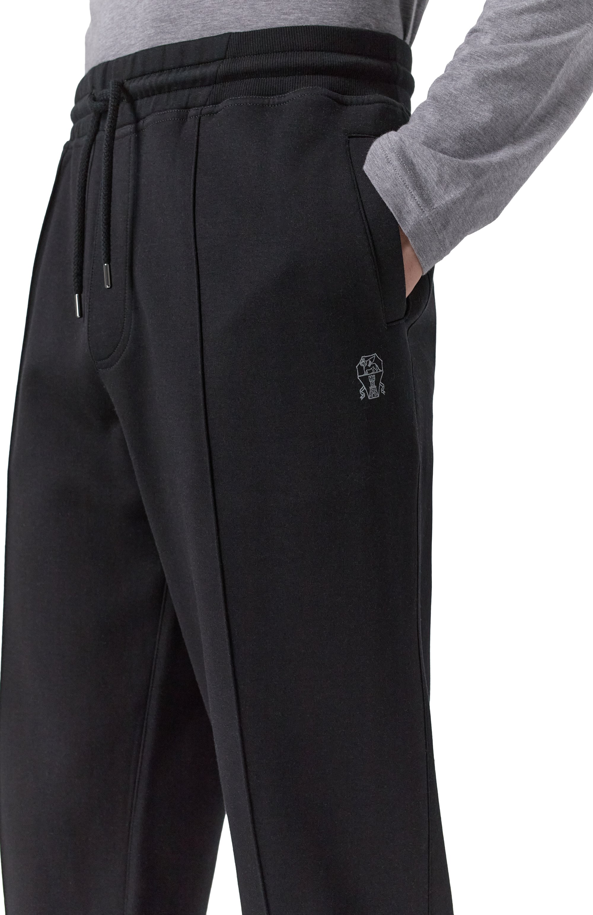 Брюки из хлопка и кашемира BRUNELLO CUCINELLI черного цвета по цене 82950 руб., арт. MM831B2331, фото 5 Брюки из хлопка и кашемира BRUNELLO CUCINELLI, арт. MM831B2331, фото 5