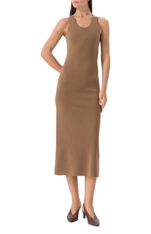 Шерстяное платье Max Mara ACERI Коричневый  ACERI Фото 3