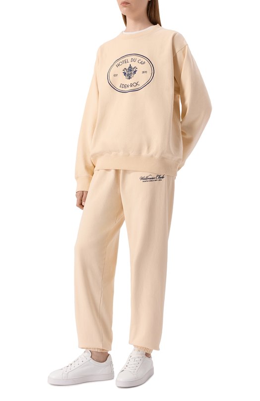 Хлопковый свитшот Sporty and Rich ST07160621CR01 Кремовый  ST07160621CR01 Фото 2