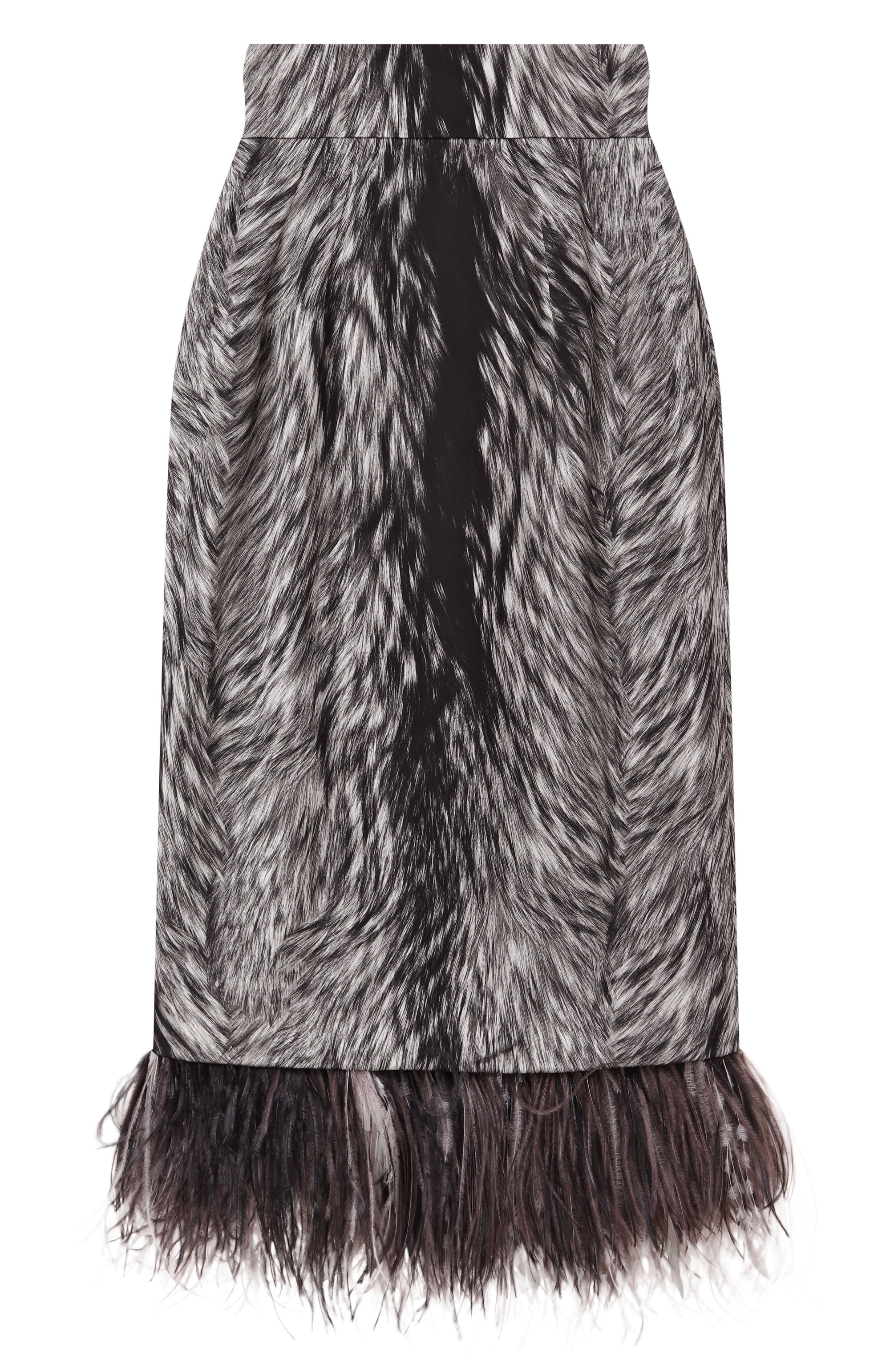 Шелковая ю�бка с отделкой перьями DOLCE & GABBANA, арт. F4C1IT/FSA71, фото 1