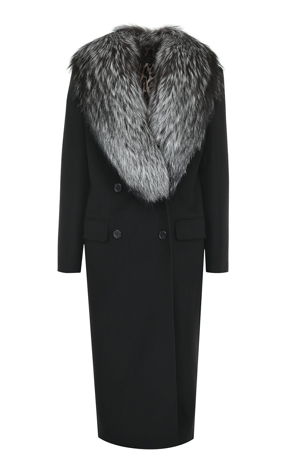 Двубортное пальто с отделкой из меха лисы DOLCE & GABBANA, арт. 0102/I0A16W/FU3A1, фото 1