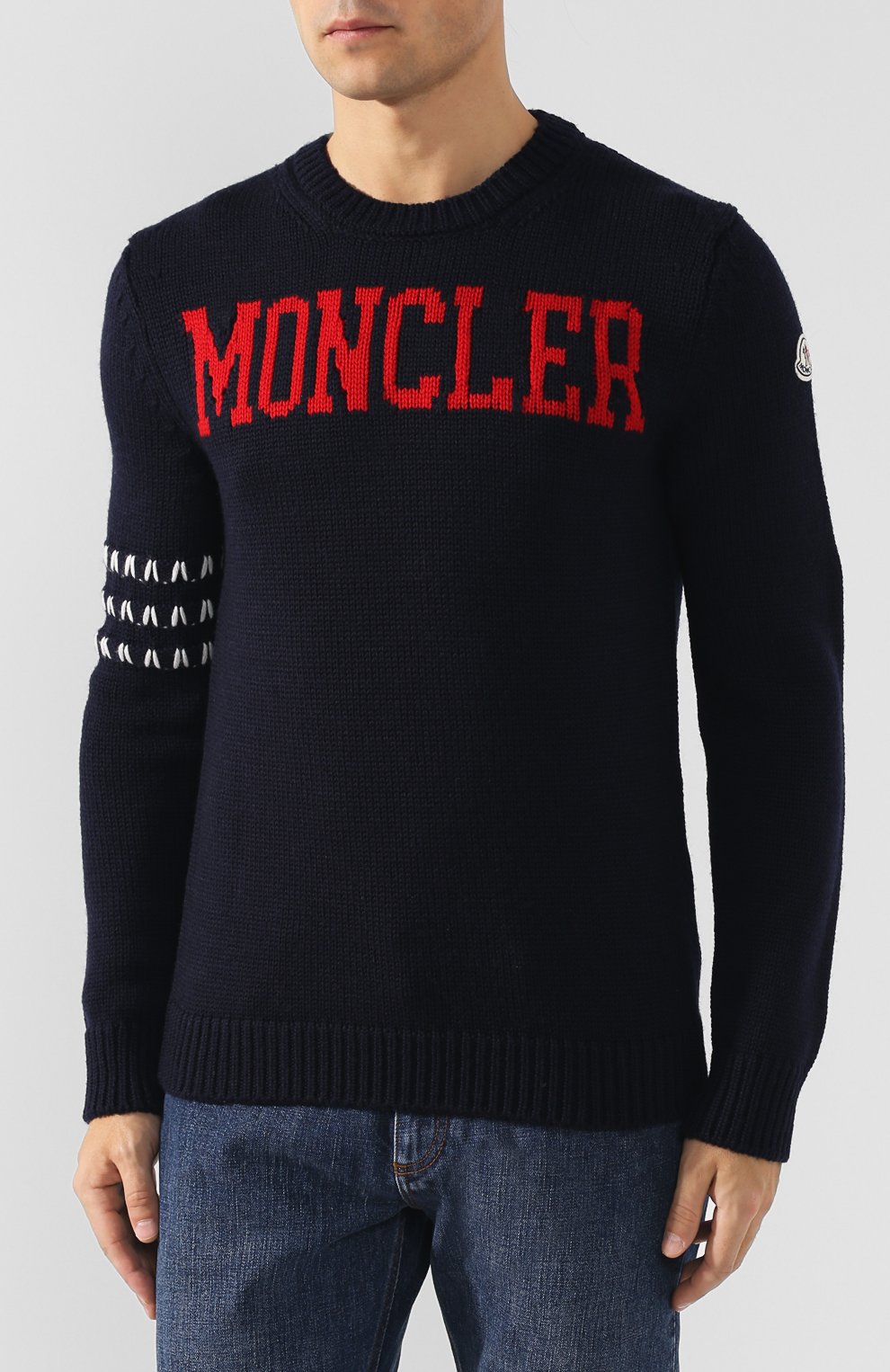 Шерстяной джемпер с логотипом бренда MONCLER, арт. D2-091-90337-00-969AE, фото 3