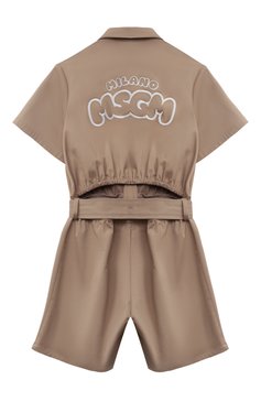 Детские комбинезон из хлопка и вискозы MSGM KIDS бежевого цвета, арт. S4MSJGJS080 | Фото 2 (Нос: Не проставлено; Материал внешний: Вискоза, Хлопок; Девочки Кросс-КТ: Комбинезон-одежда; Ростовка одежда: 10 - 11 лет | 140 - 146см, 12 лет | 152 см, 16 лет | 164 см, 8 лет | 128 см, 6 лет | 116 см)