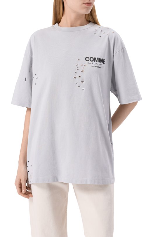 Хлопковая футболка Comme des Fuckdown CFABW01310 Серый  CFABW01310 Фото 3