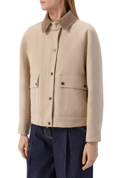 Куртка из хлопка и льна BRUNELLO CUCINELLI, арт. ML5957769, фото 3
