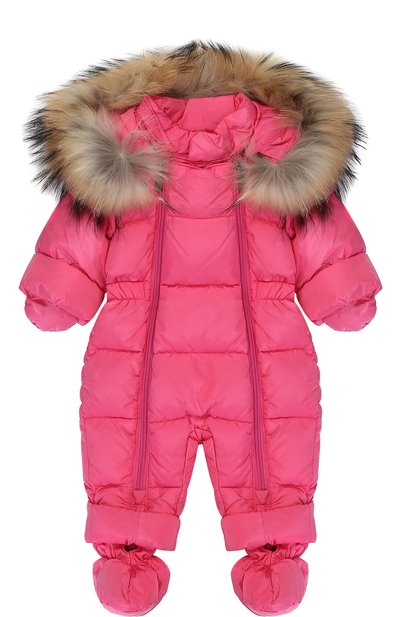Пуховый комбинезон с капюшоном и меховой отделкой IL GUFO, арт. A17N0012N0031, фото 1