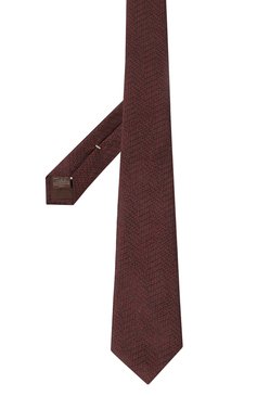 Мужской шелковый галстук CANALI темно-бордового цвета, арт. 18/HJ04067 | Фото 3 (Материал: Шелк, Текстиль; Материал сплава: Проставлено; Нос: Не проставлено; Принт: Без принта)