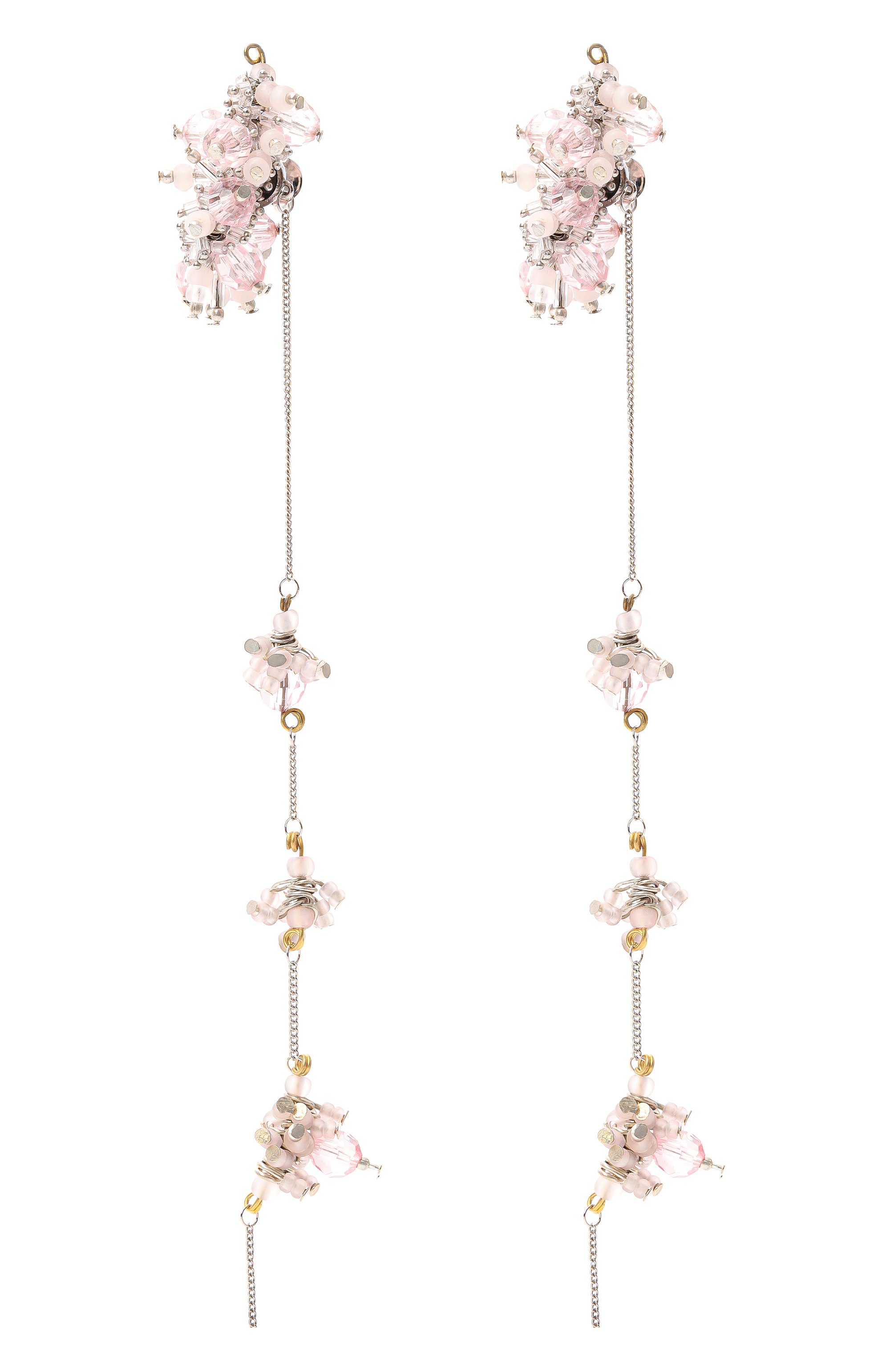 Серьги DRIES VAN NOTEN светло-розового цвета по цене 35150 руб., арт. 242-018228-052, фото 3 Серьги DRIES VAN NOTEN, арт. 242-018228-052, фото 3