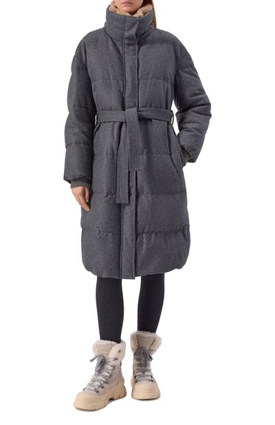 Шерстяной пуховик BRUNELLO CUCINELLI серого цвета по цене 899500 руб., арт. M038P9475, фото 3 Шерстяной пуховик BRUNELLO CUCINELLI, арт. M038P9475, фото 3