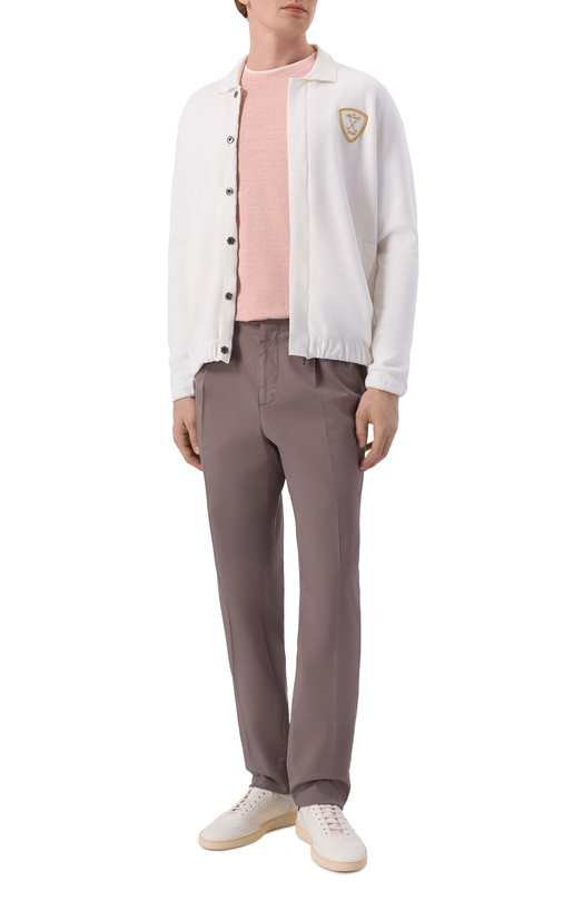 Футболка изо льна и хлопка Brunello Cucinelli MW8357427 Розовый  MW8357427 Фото 2