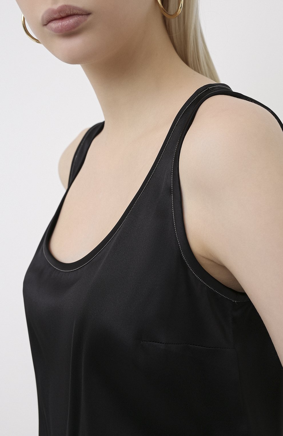 Атласный топ BRUNELLO CUCINELLI, арт. MPC59DE330, фото 5