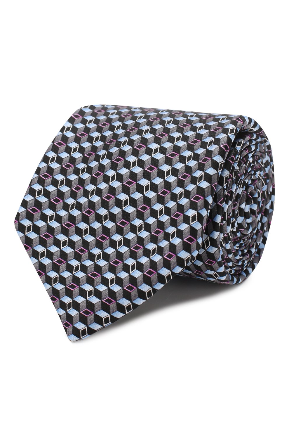 Шелковый галстук ZILLI серого цвета по цене 25800 руб., арт. 50242/TIES, фото 1 Шелковый галстук ZILLI, арт. 50242/TIES, фото 1