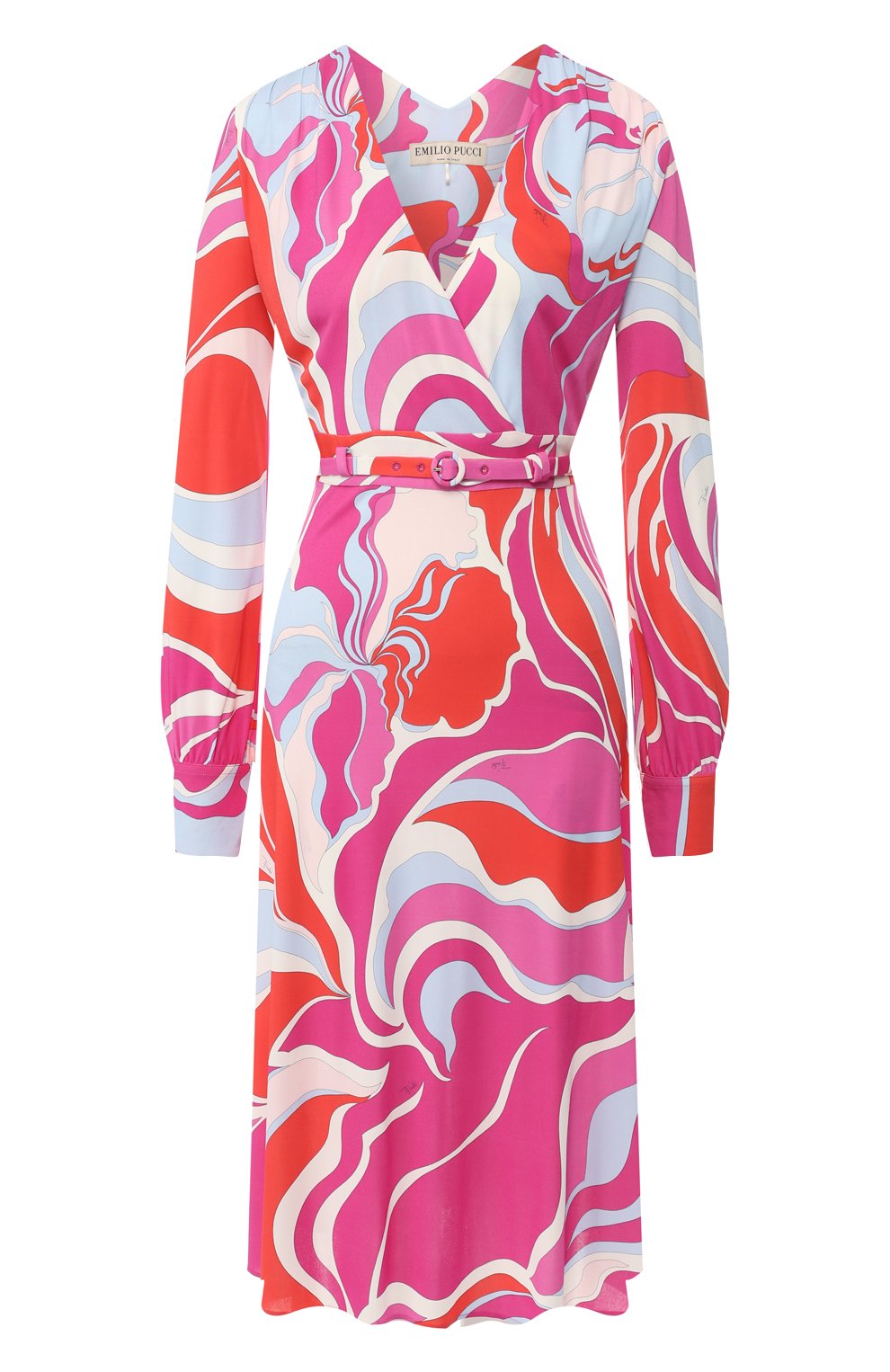 Платье с поясом EMILIO PUCCI фуксия цвета по цене 132000 руб., арт. 9EJG16/9E757, фото 1 Платье с поясом EMILIO PUCCI, арт. 9EJG16/9E757, фото 1