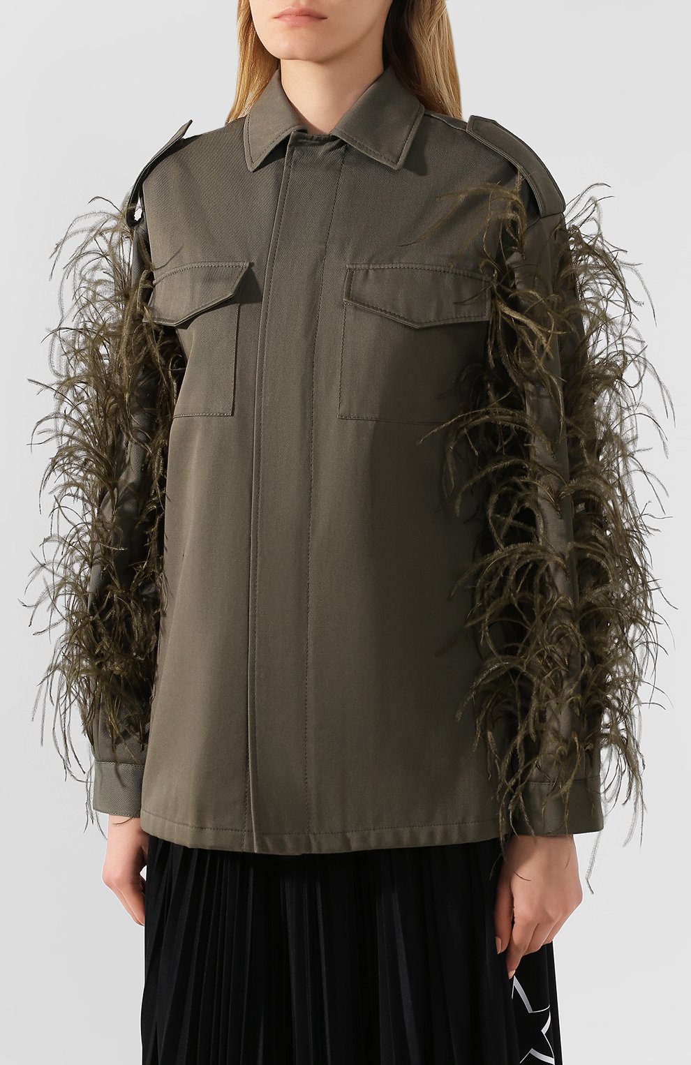 Хлопковая куртка VALENTINO хаки цвета по цене 376500 руб., арт. TB3CJ1C02Q9, фото 3 Хлопковая куртка VALENTINO, арт. TB3CJ1C02Q9, фото 3