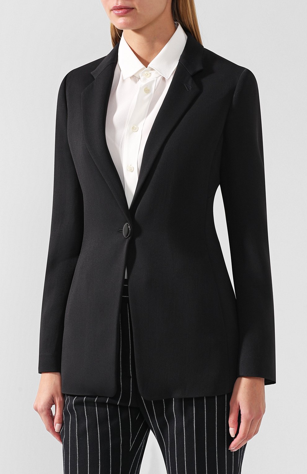 Приталенный однотонный жакет  на одной пуговице GIORGIO ARMANI, арт. 8WHGG01R/T00A6, фото 3