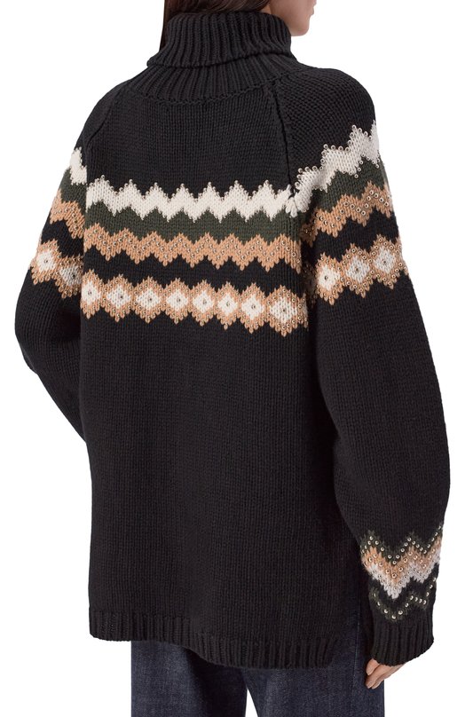 Свитер из шерсти и кашемира Elie Saab T0220EF25/CK010 Чёрный  T0220EF25/CK010 Фото 4